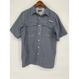 Habit Fishing Shirt Men's S Blue Plaid Button Down Short Sleeve Outdoor SPF 40